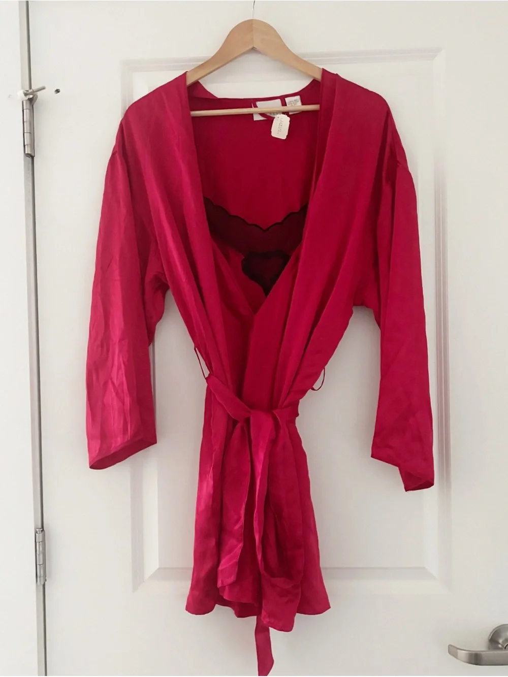 VTG NWT Victoria's Secret Gold Label Silk Lace Nightgown Robe Set Large 90s